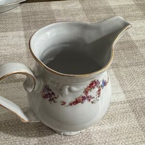 VTG WINTERLING BAVARIA Porcelain Creamer Pitcher Floral & Gold Trim